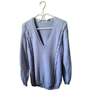 Calvin Klein V-Neck Cotton Cable Knit Sweater